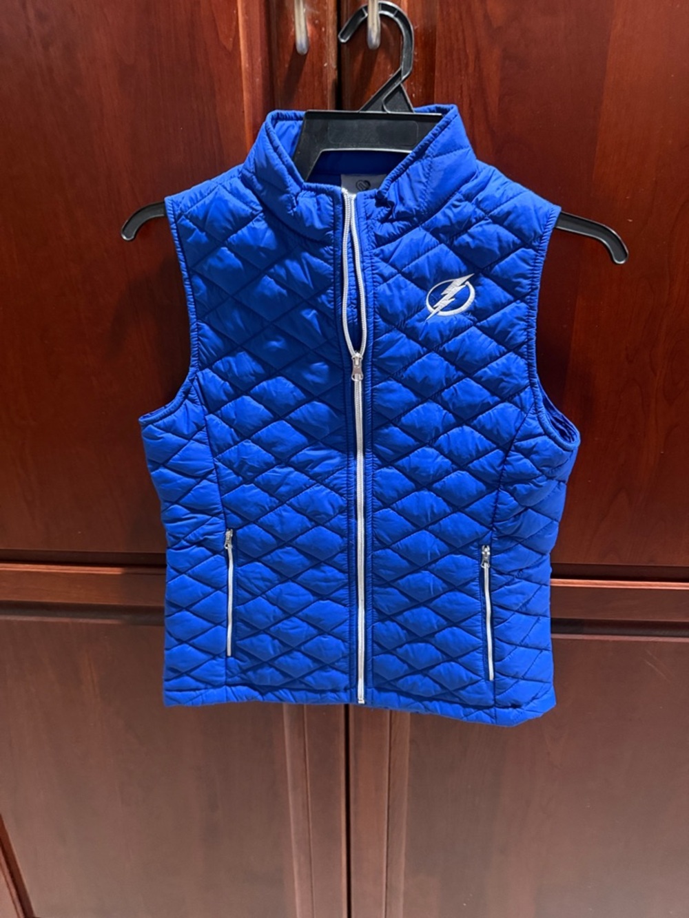 Calvin Klein Royal Blue Quilted Sleeveless Vest with Lightning Logo